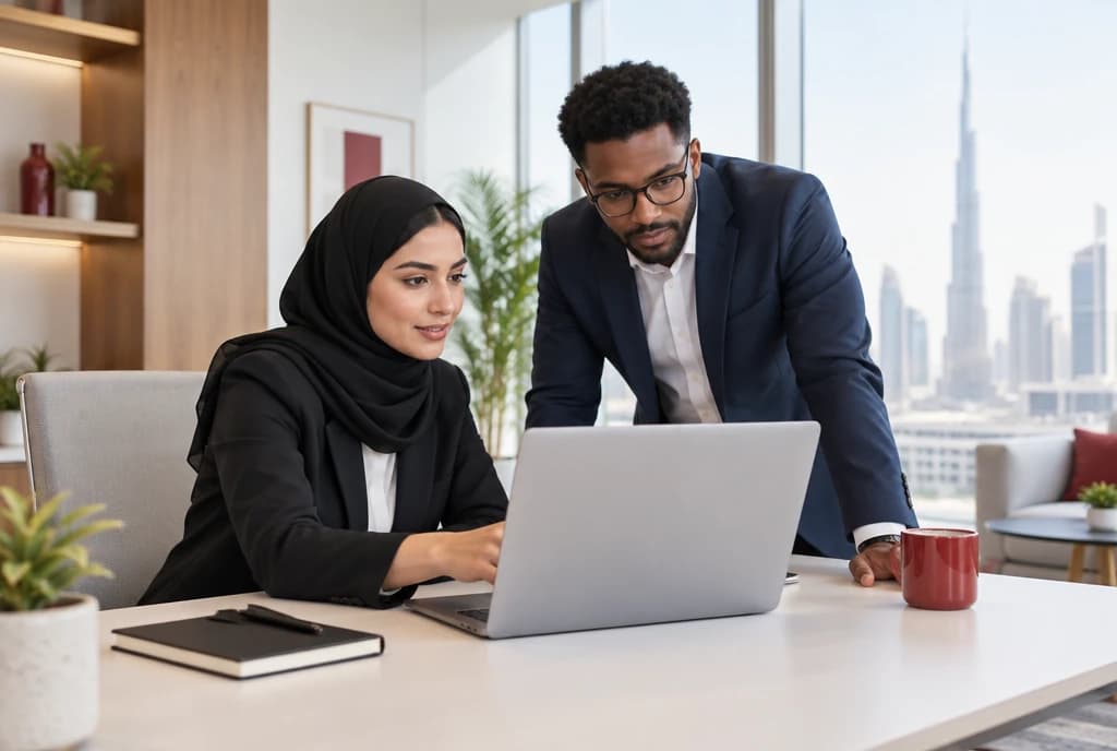 SASA Technologies engineers collaborating around a laptop